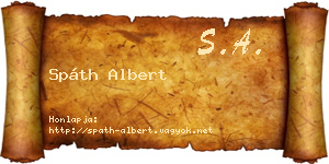 Spáth Albert névjegykártya